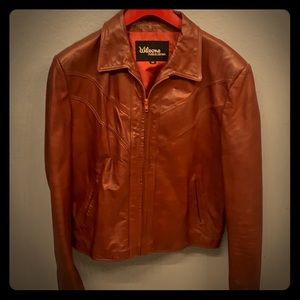 Wilson leather jacket vintage size 46 brown